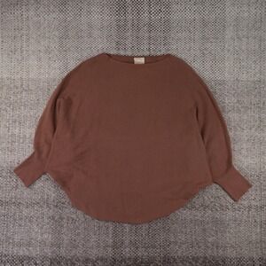 Kerisma Dolman Sleeve Sweater Womens S/M Brown Good Ribbed Boat Neck Batwing